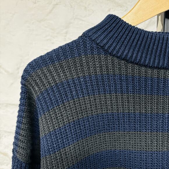 Calvin Klein Sport Chunky Stripe Ribbed Knit Sweater Sweatshirt Made in USA Vtg - Picture 2 of 7